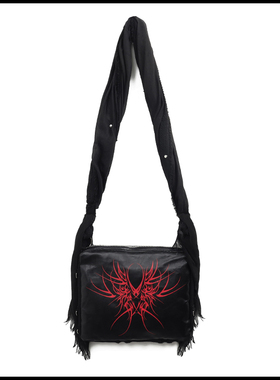 沉没SINKing *net   黑色皮革帆布 印花包袋 Black Nomad Bag