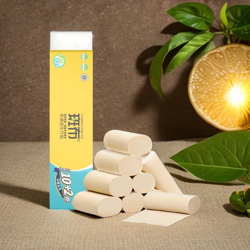 斑布12卷无芯卷纸4层竹浆卫生纸
