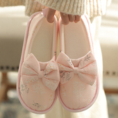 春秋产妇居家坐月子鞋 防滑软底孕妇家居棉拖鞋 产后春秋大码 月子鞋