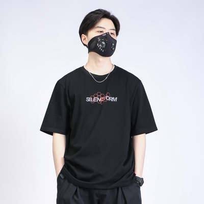 赛博朋克机能风极简主义黑色短袖