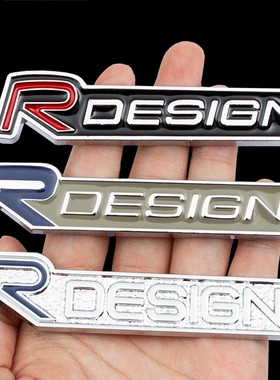 沃尔沃VOLVO改装车贴S40V60C30XC90叶子板标金属RDESIGN车身贴标