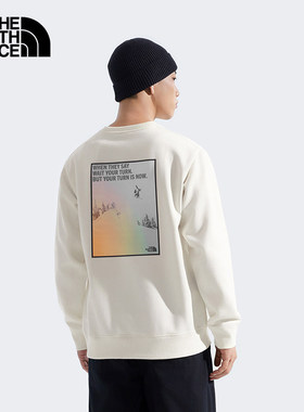 25秋冬TheNorthFace北面卫衣户外男女款印花加绒休闲圆领衫8F0S