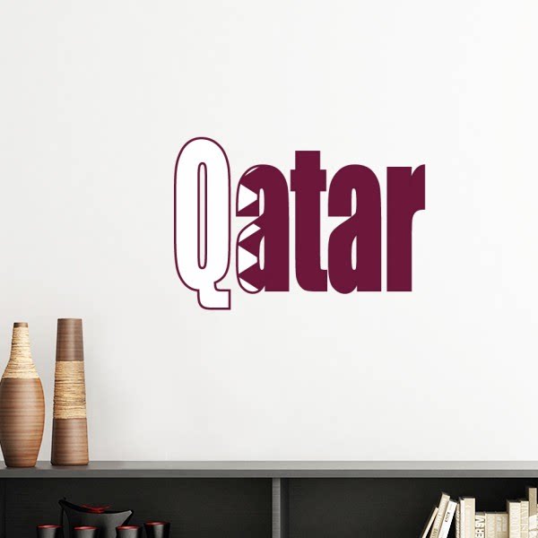 卡塔尔国旗英文名墙贴壁纸房间贴花