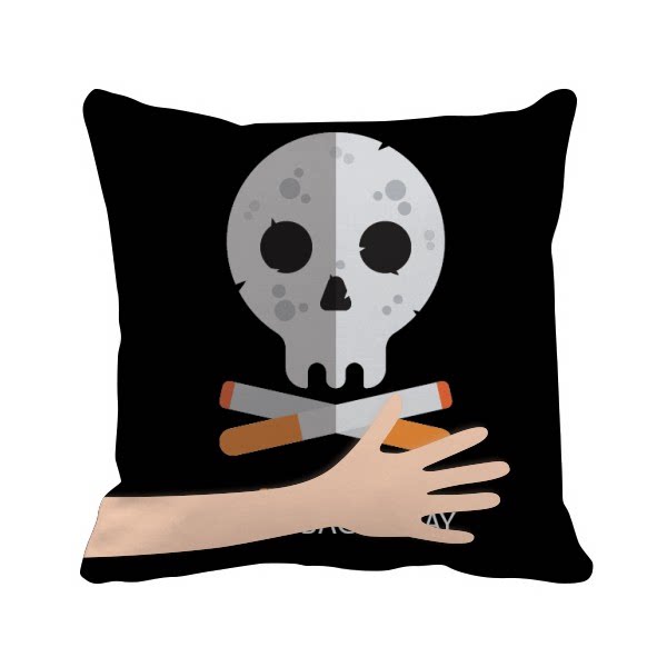 标志卡通骷髅手方形抱枕靠枕沙发靠垫双面含芯礼物