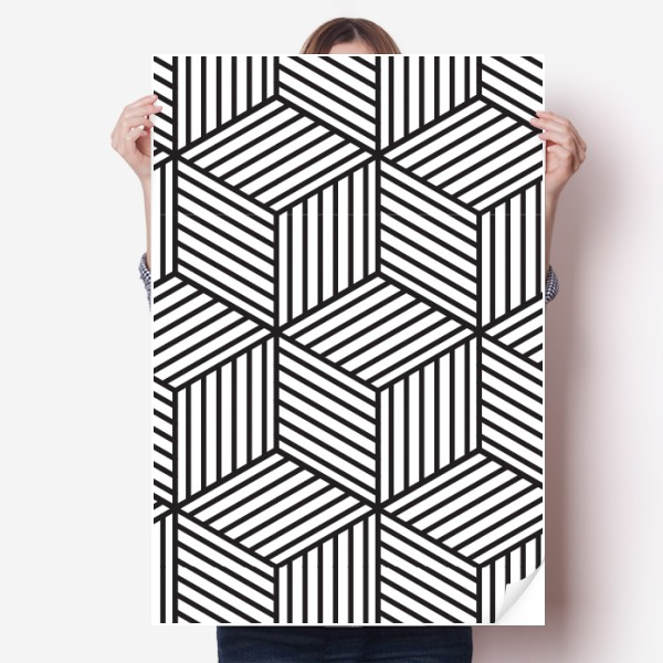 简约线条艺术纹理插画图案海报贴纸80x55cm墙贴纸卧室家居装饰