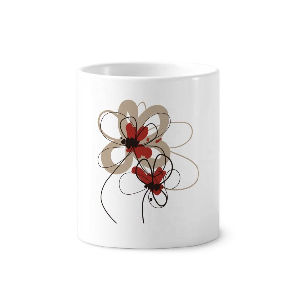 罂粟花图案装饰画设计陶瓷刷牙杯子笔筒白色马克杯礼物