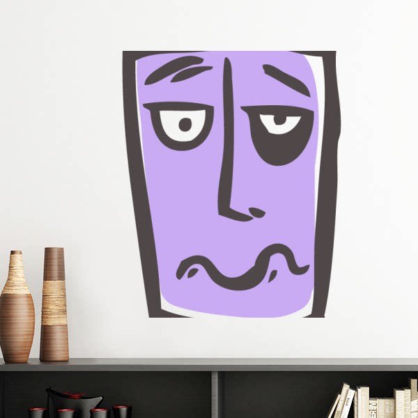 微笑抽象人脸聊天素描表情包墙贴壁纸房间贴花