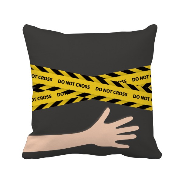 标志不要靠近手方形抱枕靠枕沙发靠垫双面含芯礼物