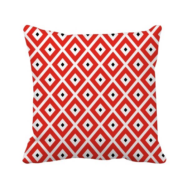 日本红色黑色几何纹样方形抱枕靠枕沙发靠垫双面含芯礼物