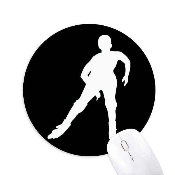 冬季运动滑雪黑色剪影圆形游戏办公防滑橡胶鼠标垫礼物