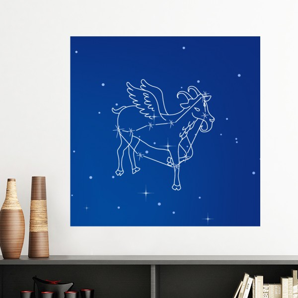 一月十二月摩羯星座星空墙贴壁纸房间贴花