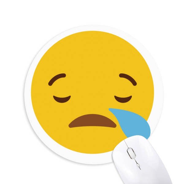 困睡觉黄色可爱网聊表情包插画圆形游戏办公防滑橡胶鼠标垫礼物