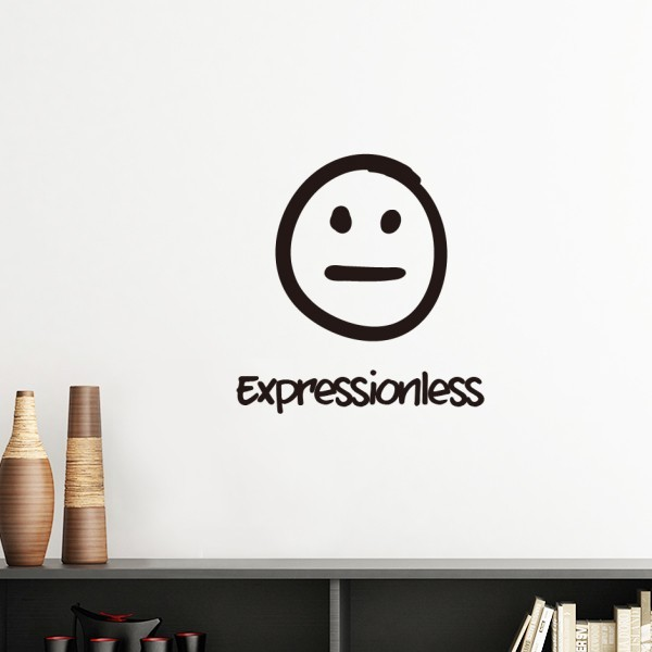 白色可爱面无表情表情包学校卧室房间装饰贴画