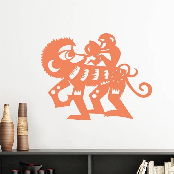 申猴年十二生肖剪纸墙贴壁纸房间贴花