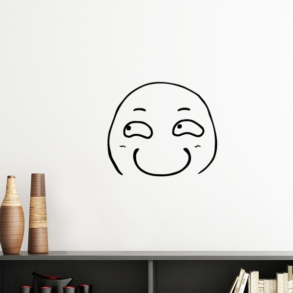 斜视痴笑黑色聊天表情纹样墙贴壁纸房间贴花