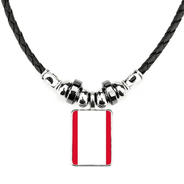 秘鲁国旗南美洲国家象征符号图案手工皮绳项链吊坠饰品