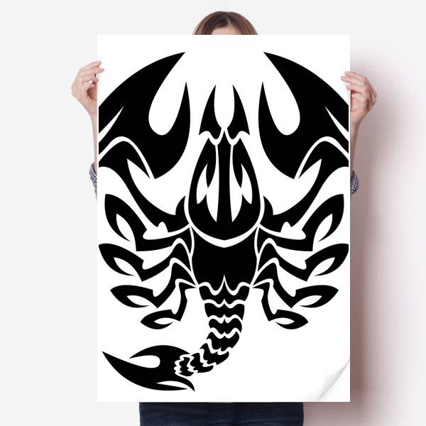 星座天蝎座标志剪影图案海报贴纸80x55cm墙贴纸卧室家居装饰