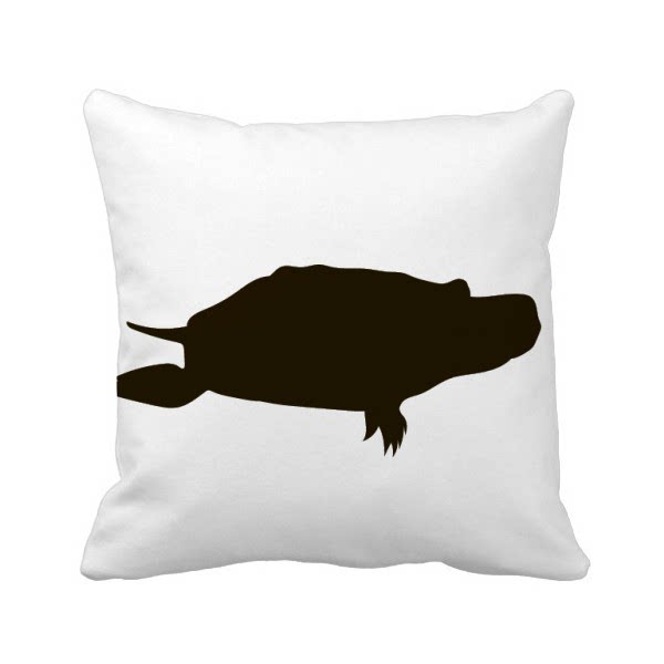 黑色海龟动物剪影方形抱枕靠枕沙发靠垫双面含芯礼物