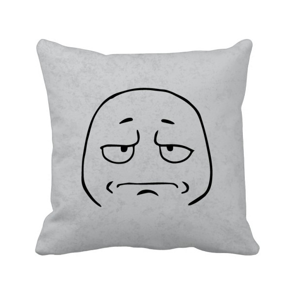 愁眉苦脸黑色聊天表情方形抱枕靠枕沙发靠垫双面含芯礼物
