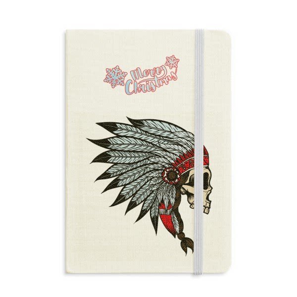 美国印第安人头像骷髅帽子笔记本记事本子圣诞快乐