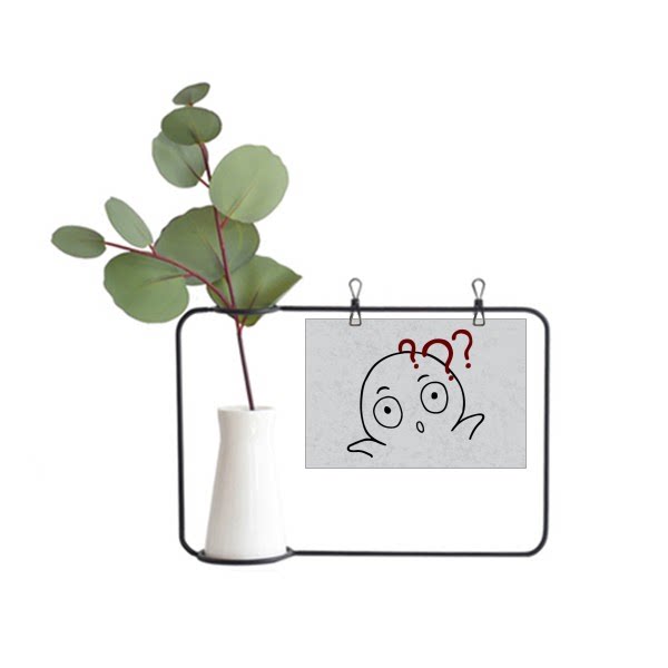 黑色疑问聊天表情纹样金属相框陶瓷花瓶装饰