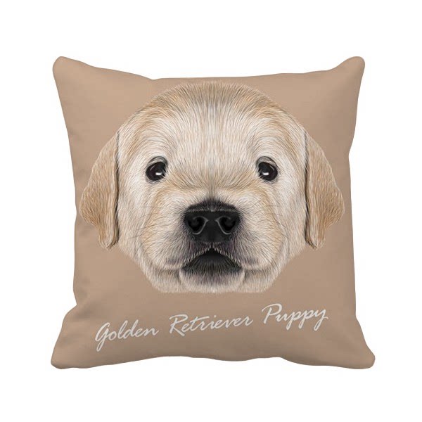 受训过的金毛猎犬动物方形抱枕靠枕沙发靠垫双面含芯礼物