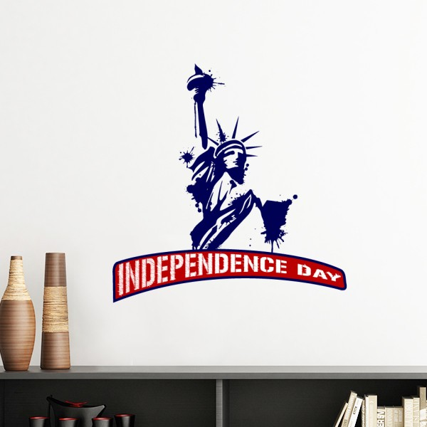 自由女神像独立日美国国家城市墙贴壁纸房间贴花