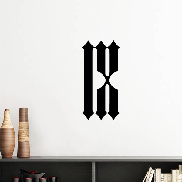 黑色罗马数字九剪影墙贴壁纸房间贴花