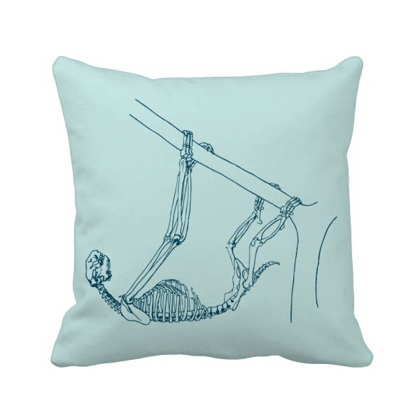 树懒骨骼骨架素描方形抱枕靠枕沙发靠垫双面含芯礼物