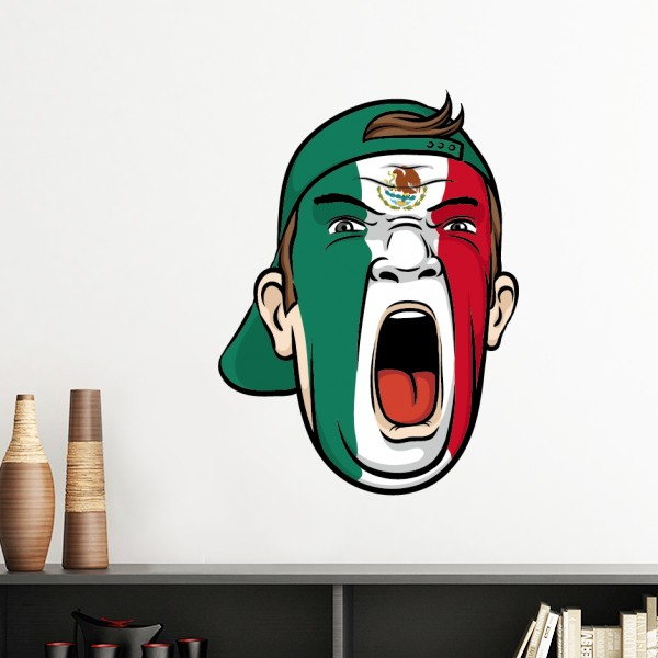 墨西哥国旗脸谱油彩帽子墙贴壁纸房间贴花