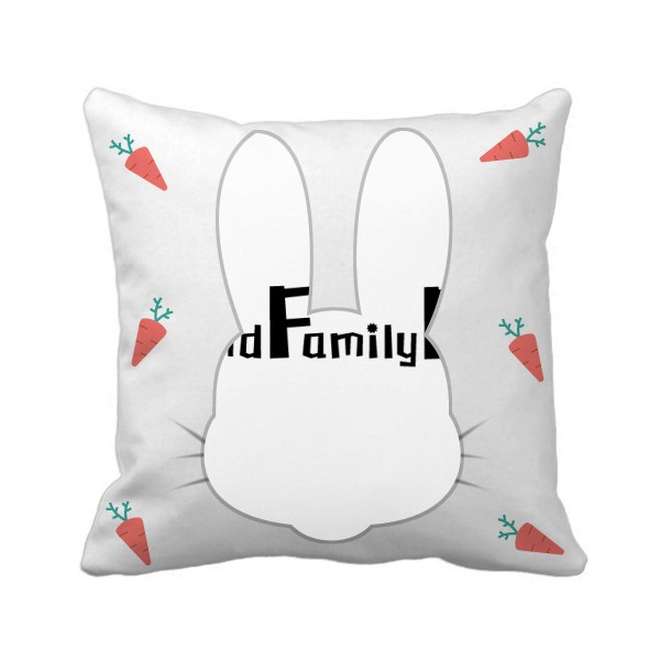 标语fff团引申义兔子方形抱枕靠枕沙发靠垫双面含芯礼物