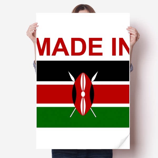 肯尼亚国旗国家制造海报贴纸80x55cm墙贴纸卧室家居装饰