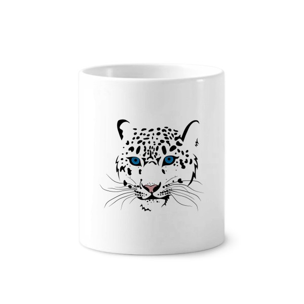 白虎头部特写动物陶瓷刷牙杯子笔筒白色马克杯礼物