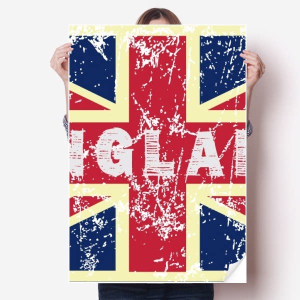 英国国旗米字旗标记插画海报贴纸80x55cm墙贴纸卧室家居装饰