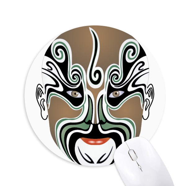 京剧脸谱彩色吕马通圆形游戏办公防滑橡胶鼠标垫礼物