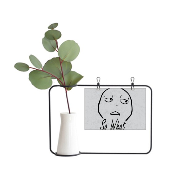 黑色蔑视聊天表情纹样金属相框陶瓷花瓶装饰