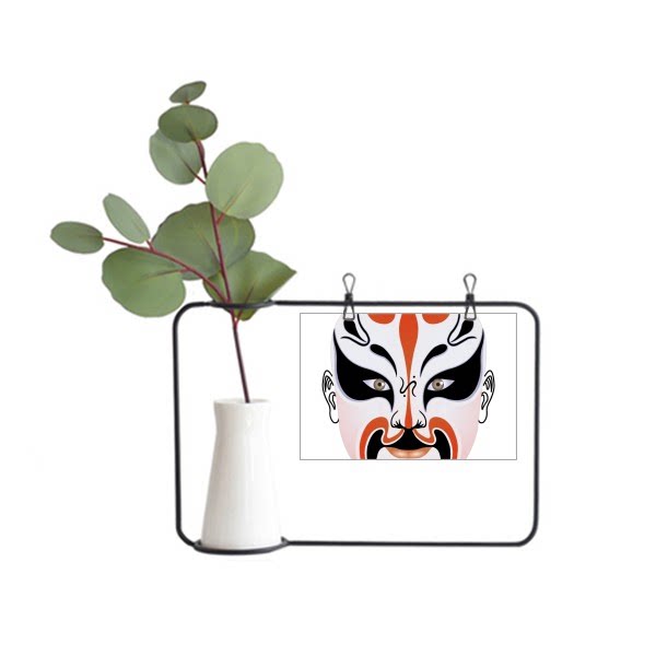 京剧脸谱彩色孟良金属相框陶瓷花瓶装饰