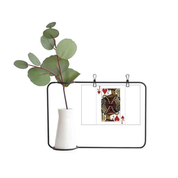 红心j撲克插画纹样金属相框陶瓷花瓶装饰