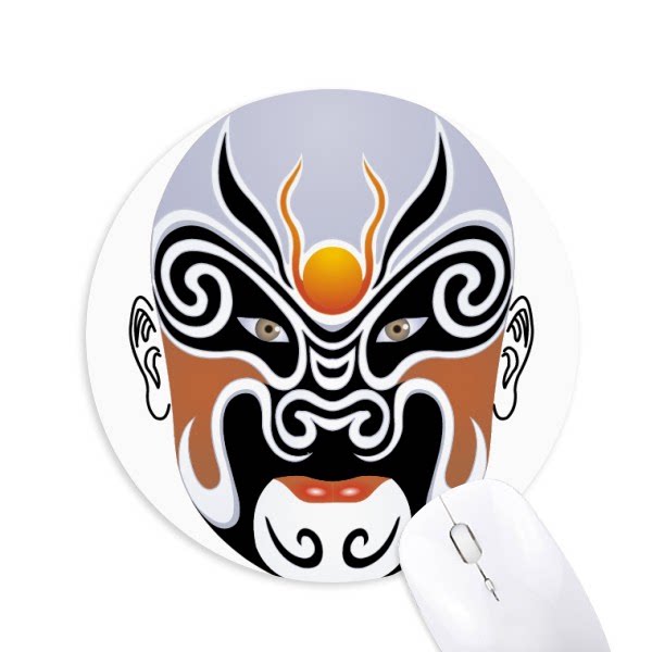 京剧脸谱周仓华容道圆形游戏办公防滑橡胶鼠标垫礼物