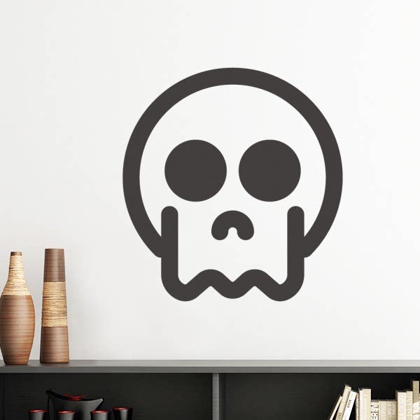 黑色可爱骷髅网上聊天表情墙贴壁纸房间贴花
