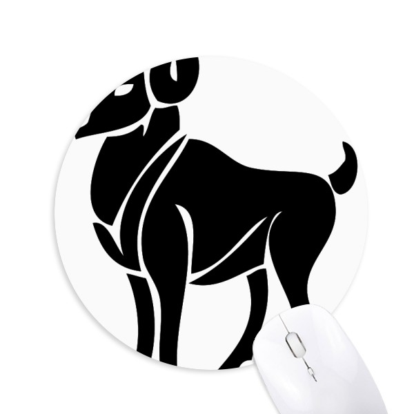 星座白羊座标志剪影插画图案圆形游戏办公防滑橡胶鼠标垫礼物