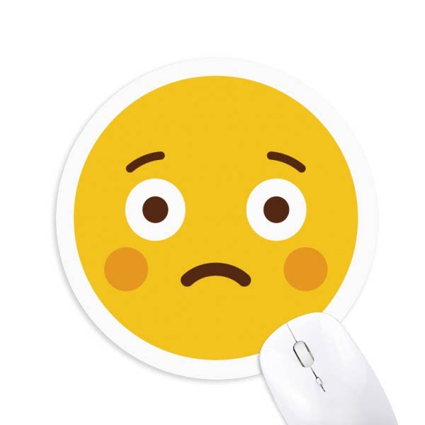 害羞无语黄色可爱网聊表情包插画圆形游戏办公防滑橡胶鼠标垫礼物