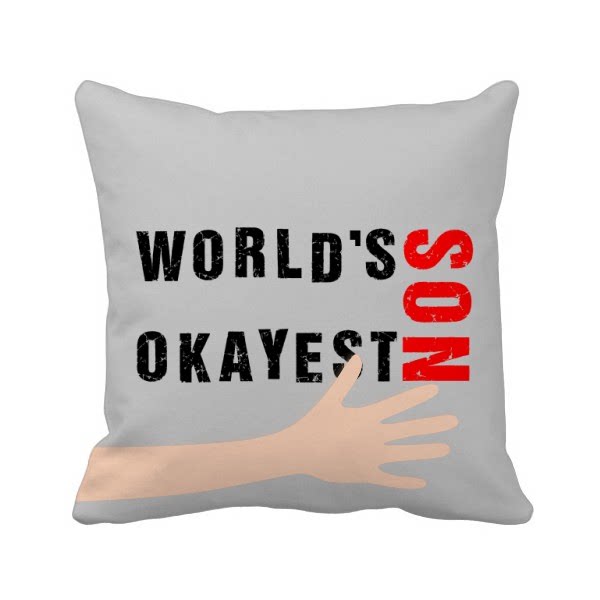 超棒的儿子英文祝福手方形抱枕靠枕沙发靠垫双面含芯礼物