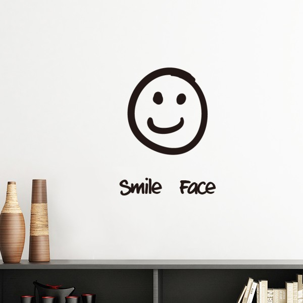 微笑白色可爱聊天表情纹样学校卧室房间装饰贴画