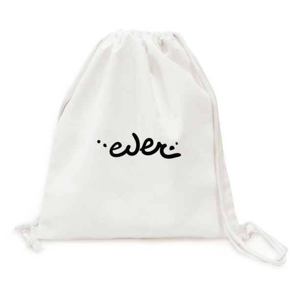 曾经英文手写艺术字帆布背包购物旅行双肩拉带抽绳书包