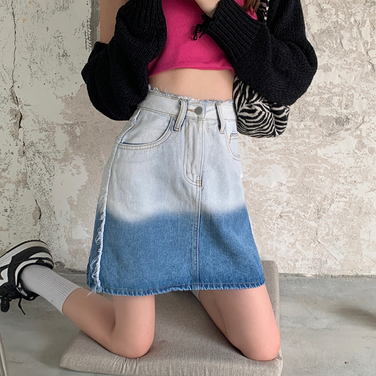 Real price hot girl denim skirt