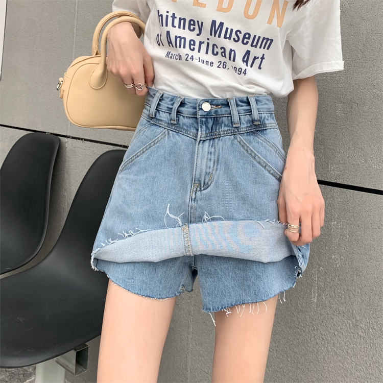 High waist and versatile jeans skirt