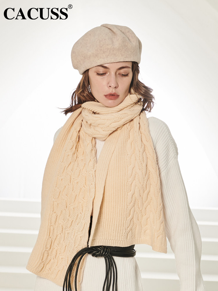 围巾定制秋冬季新品纯色麻花毛线针织加厚保暖男潮牌女士围脖