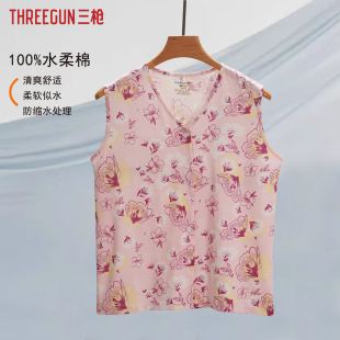 纯棉背心坎肩妈妈汗衫 女士26年春夏新品 中老年打底 开衫 三枪无袖