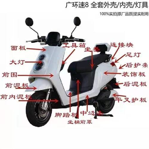 速8电瓶车外壳 内壳广环极速二代仿小牛电动车大灯车壳塑料件配件
